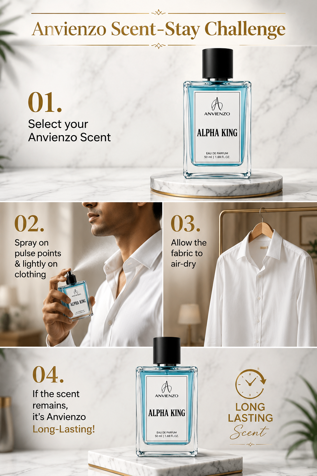 Anvienzo Alpha King long-lasting perfume Scent-Stay Challenge for men